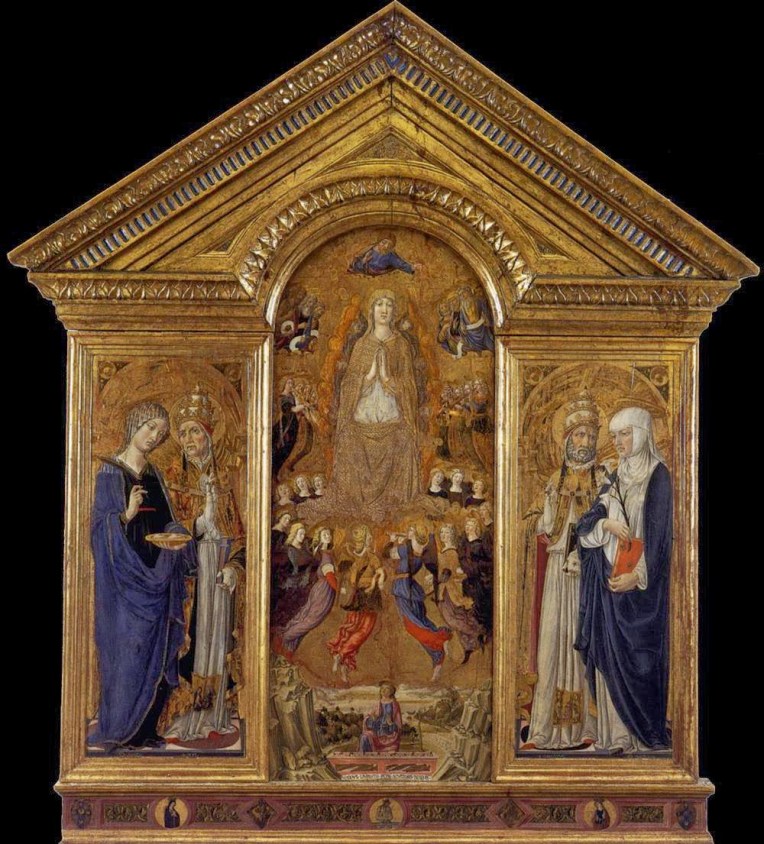 Vecchietta_V of the Assumption w Sts._1462-63_Pienza_Cathedral Saint Agatha