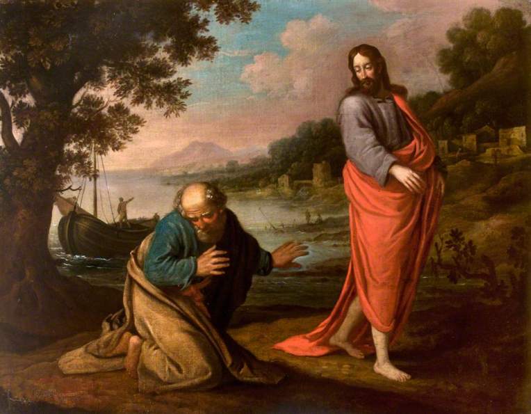 Flemish School; Christ Rebuking or Calling Saint Peter